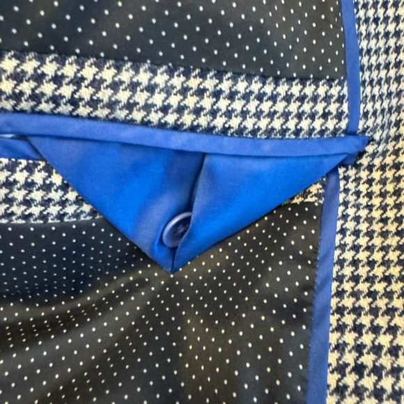 J. Crew - The Campbell Blue Houndstooth Wool Blend Blazer Sz 14 - Picture 9 of 11
